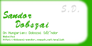 sandor dobszai business card